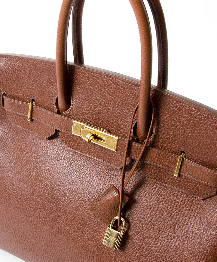 hermes birkin 35cm in toile h \u0026quot;ganges\u0026quot; with barenia
