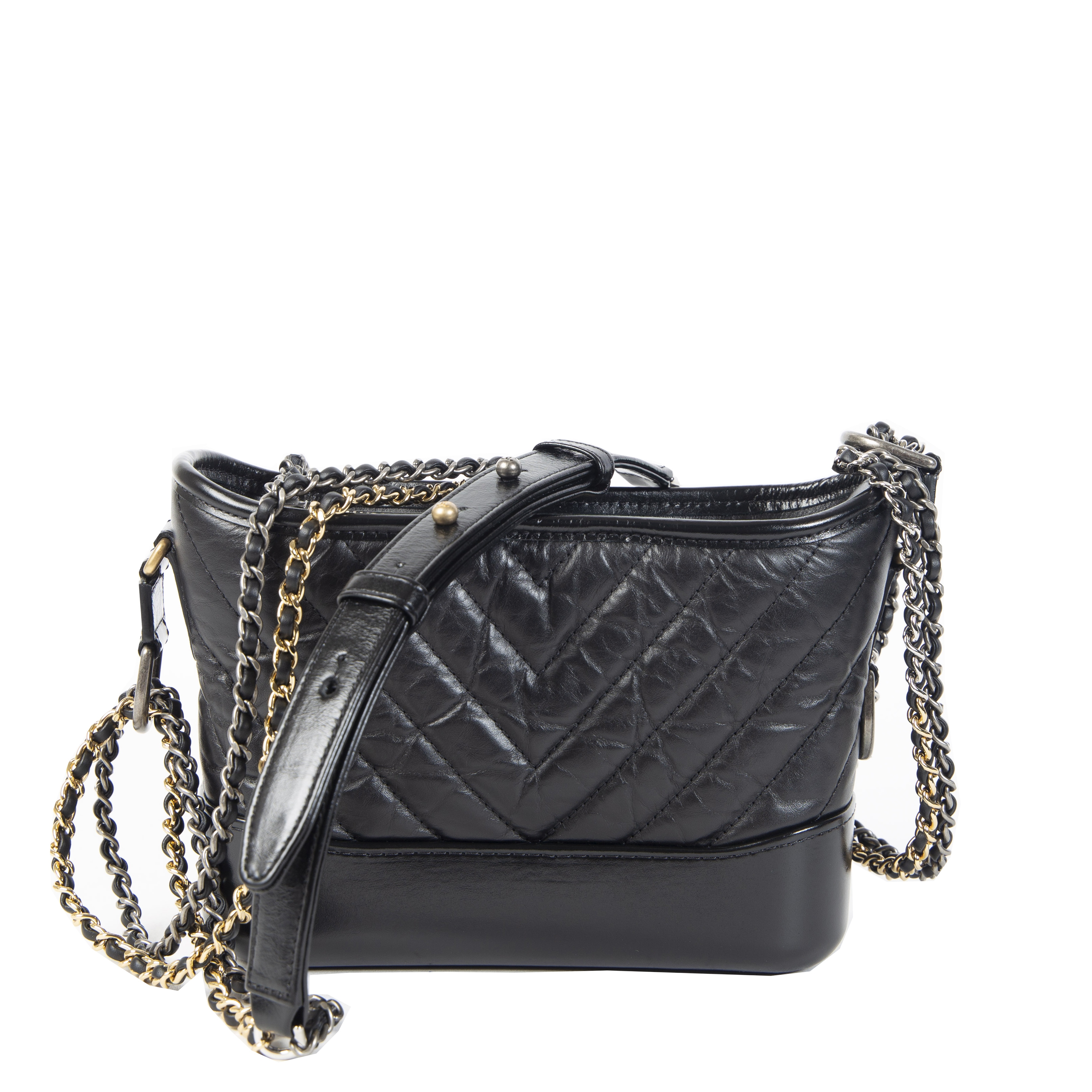 Chanel Black Quilted Leather Small Gabrielle Hobo Bag - Yoogi's Closet