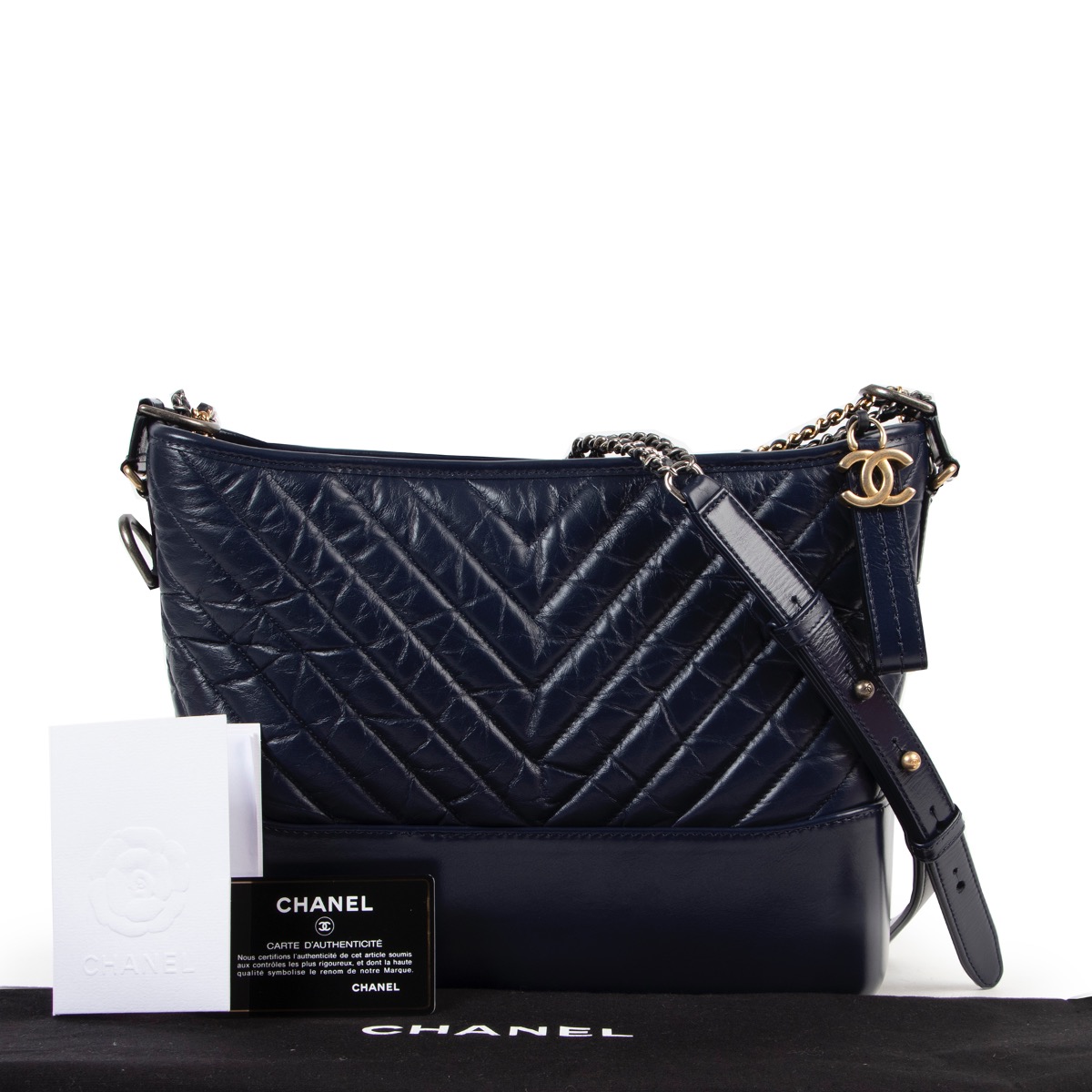 Chanel Large Blue Black Gabrielle Bag