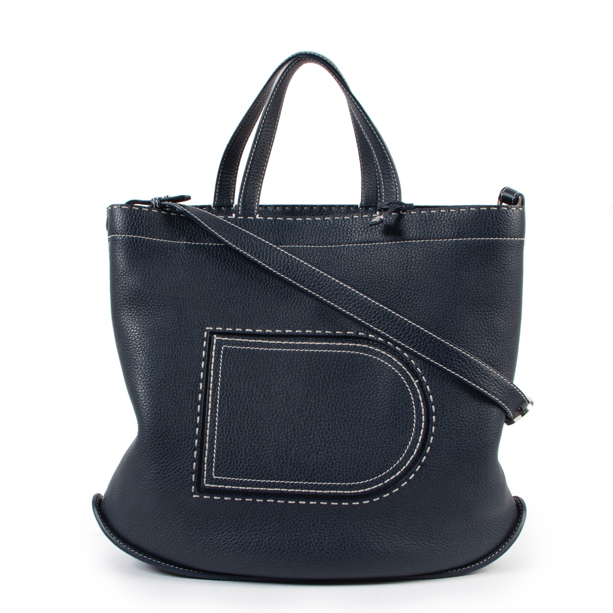 Delvaux Blue Pin Cabas Surpiqué ○ Labellov ○ Buy and Sell