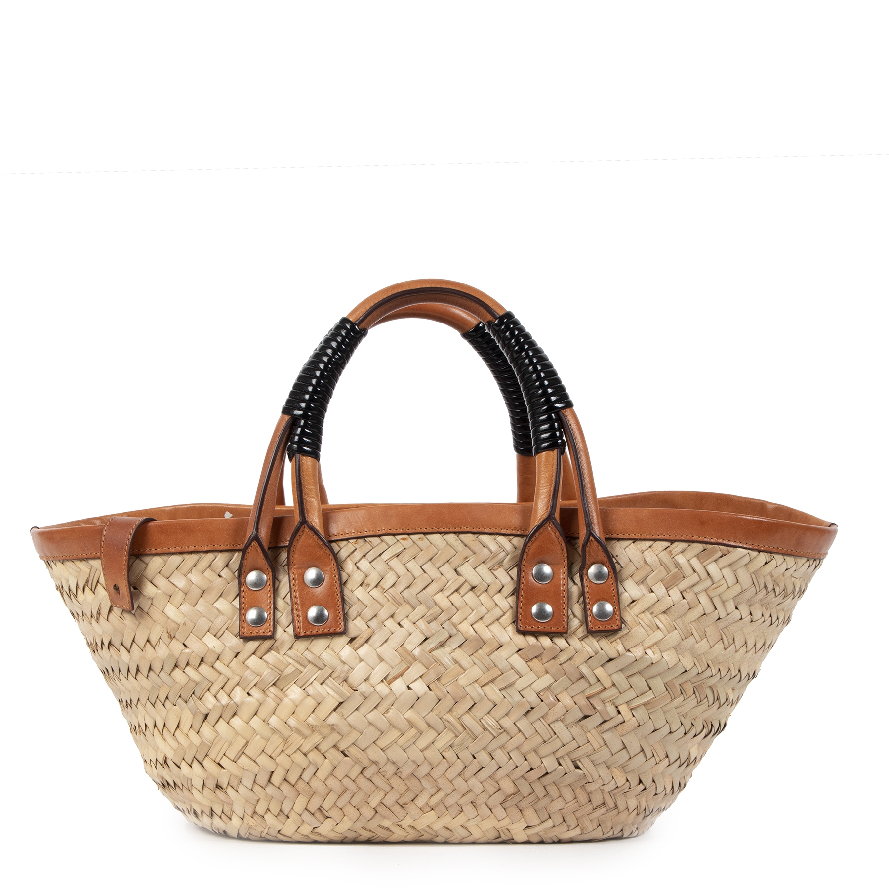 Balenciaga Bistrot Panier Woven Beige Small Top Handle Bag