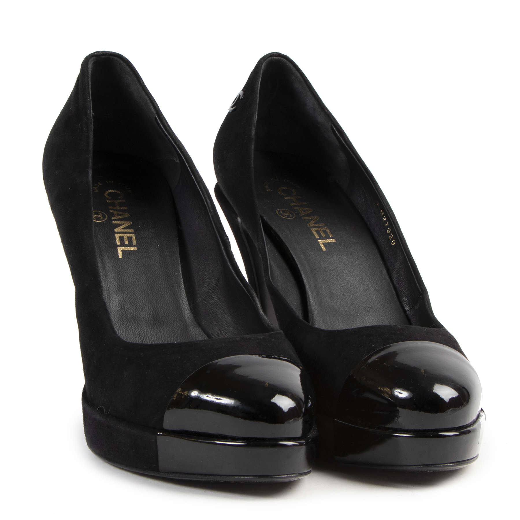 Heels Chanel Black size 8 US in Suede - 37252125