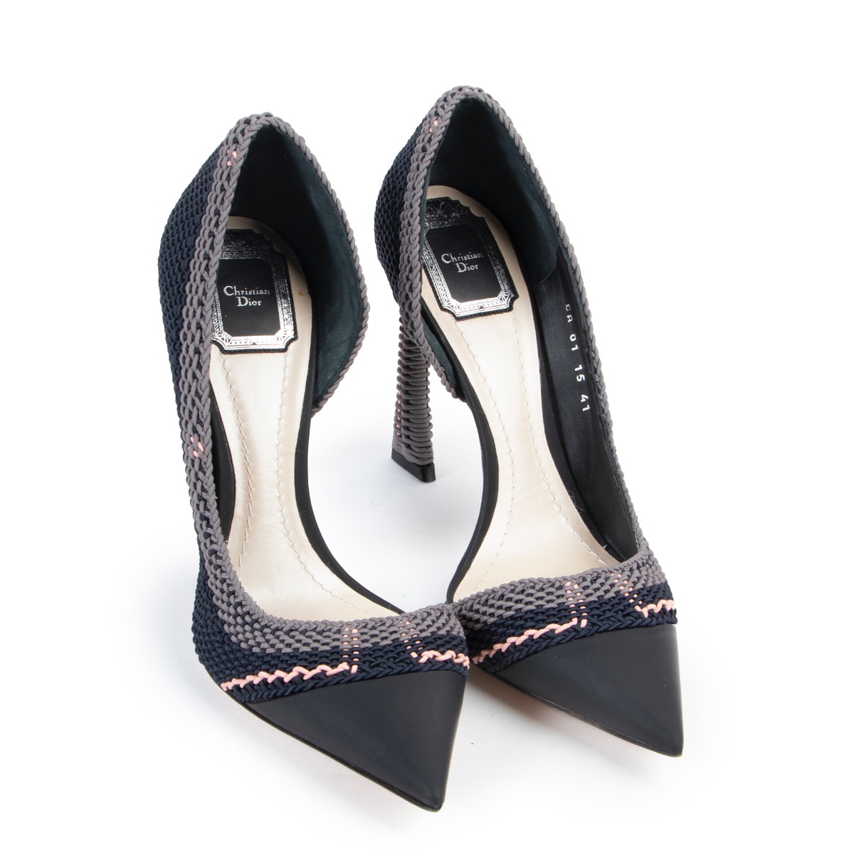 Christian Dior Tri Color Woven Songe Pointed Toe D'orsay