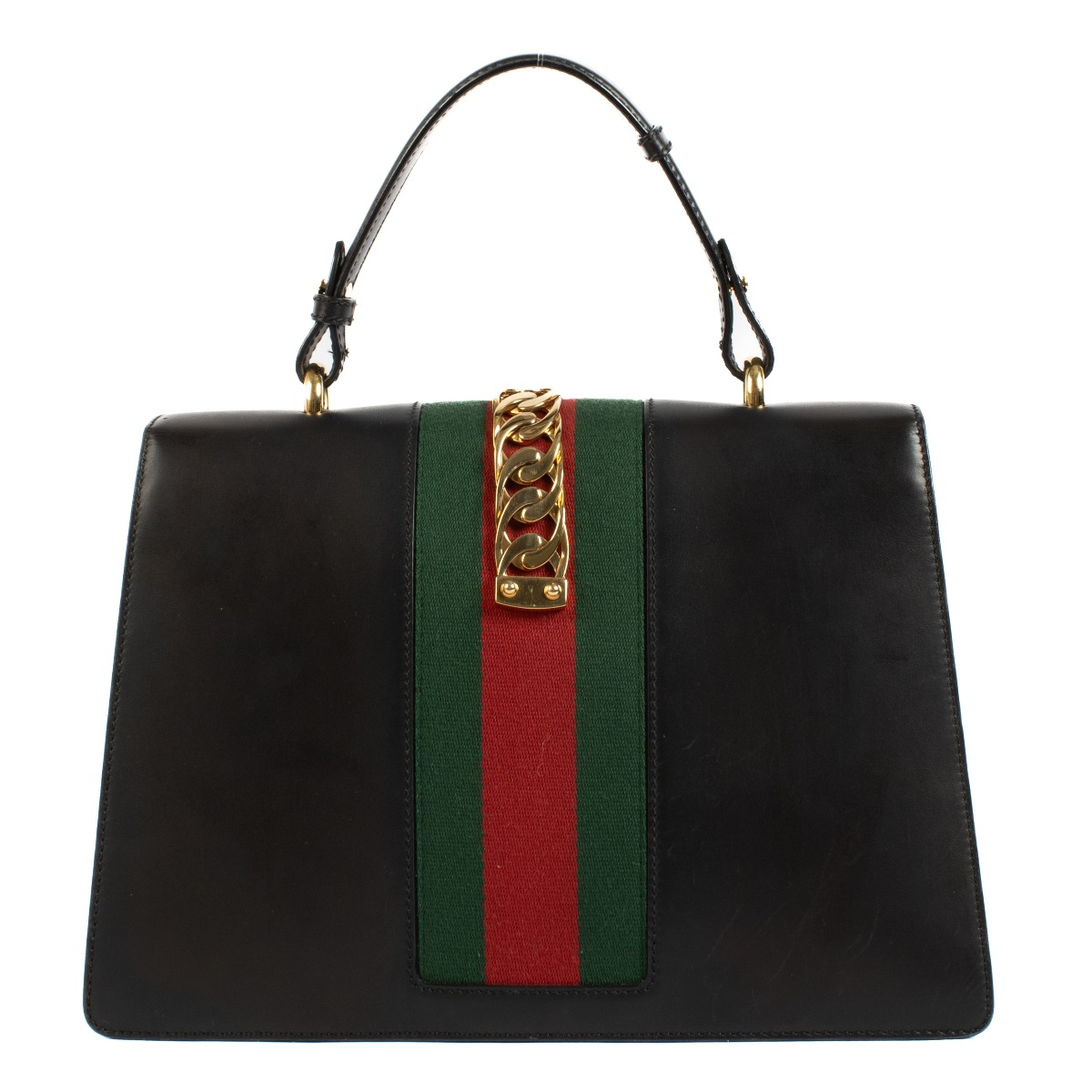 Gucci Black Sylvie Medium Top Handle Bag Labellov Buy and Sell Authentic Luxury