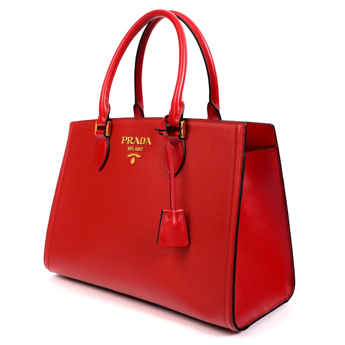 Prada Fuoco Red Saffiano Leather Handbag ○ Labellov ○ Buy