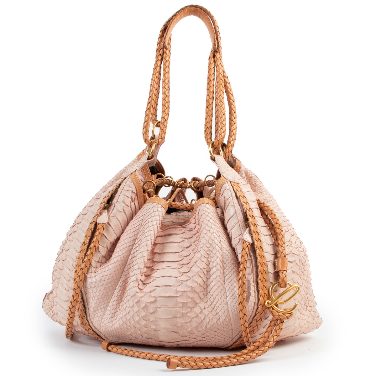 Loewe SS08 Salmon Pink Python Limited Edition Hobo Bag Labellov