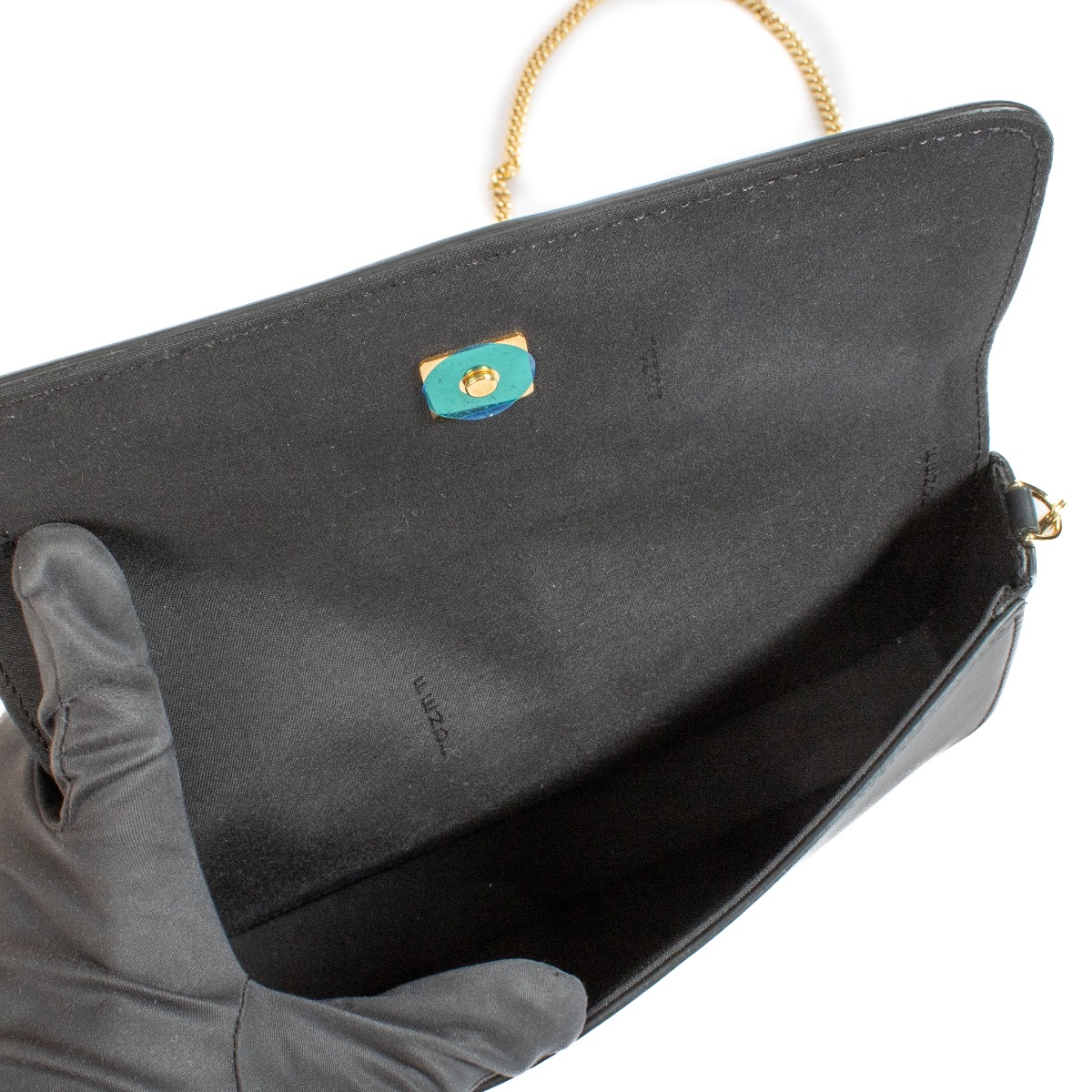 Fendi Black Leather Fendigraphy Wallet On Chain Bag