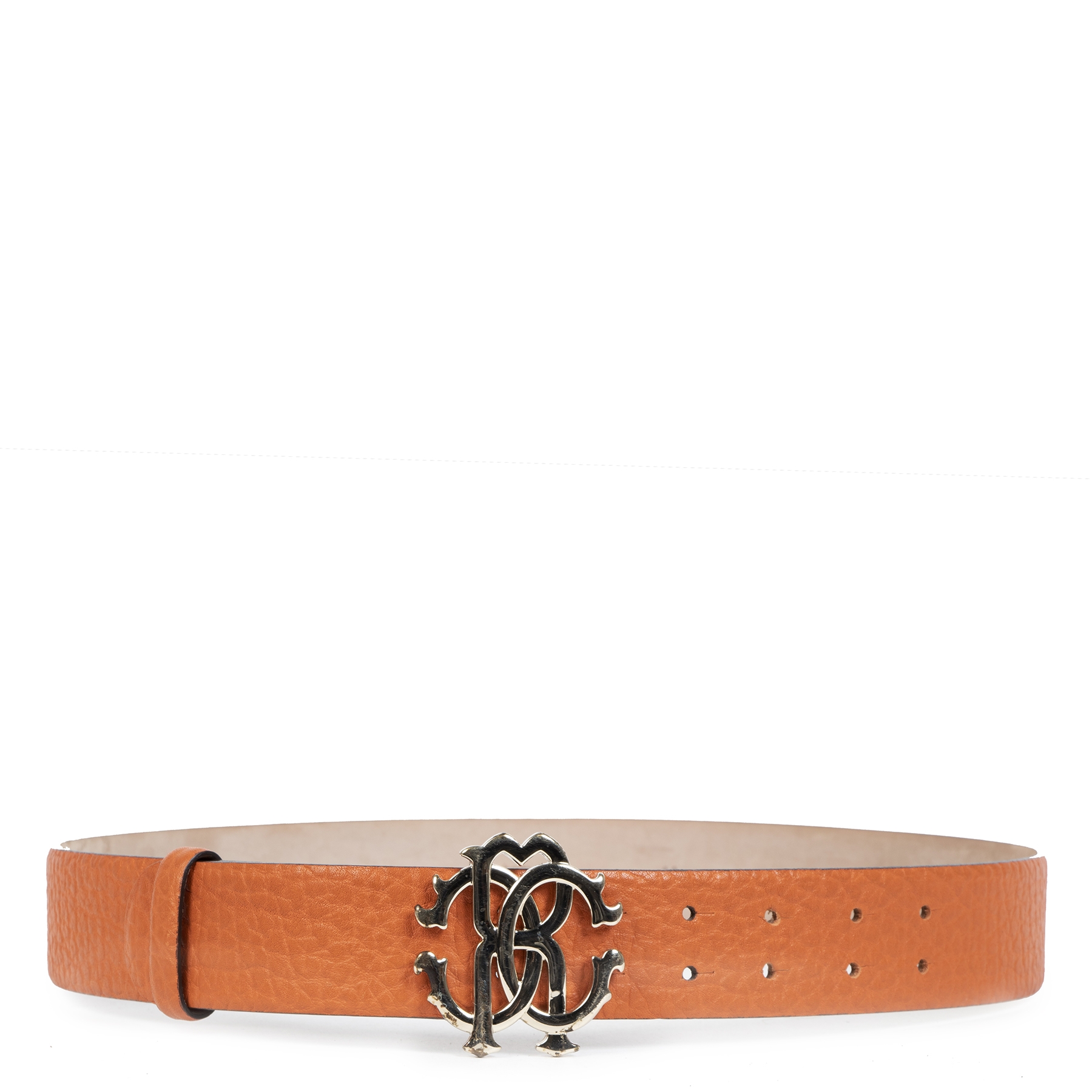 robertto cavalli レザーベルト Roberto Cavalli Orange Leather Belt - Size 90 ○ Labellov