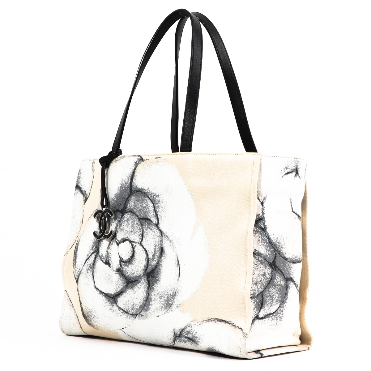 Chanel Denim Embroidered Camellia Shopper Tote Bag ○ Labellov