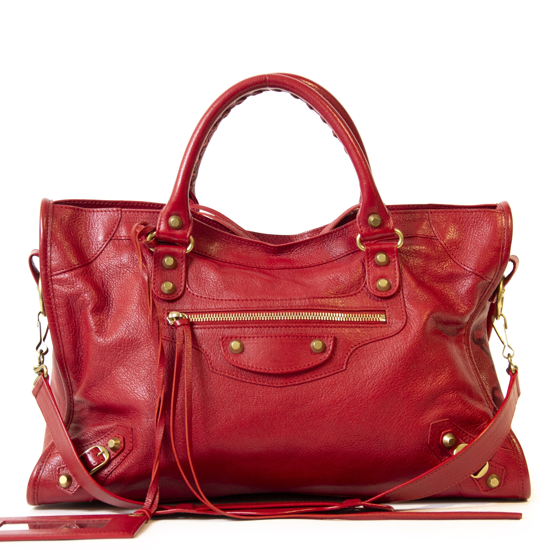 Balenciaga Red Leather City Bag ○ Labellov ○ Buy and Sell