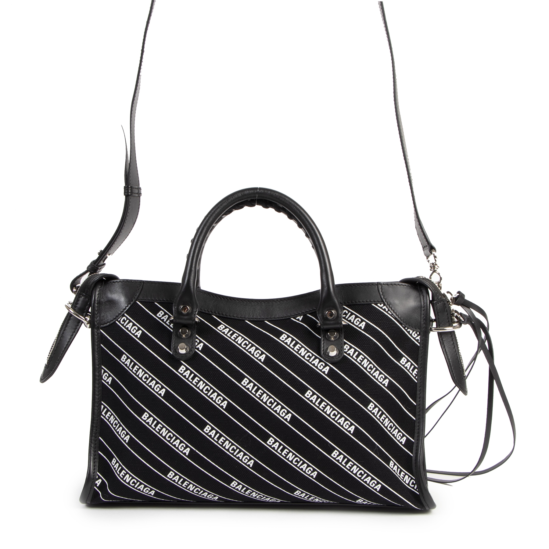 BALENCIAGA Classic City S ブラック ロゴ入りストラップ 1140_balenciaga_city_s_black_l