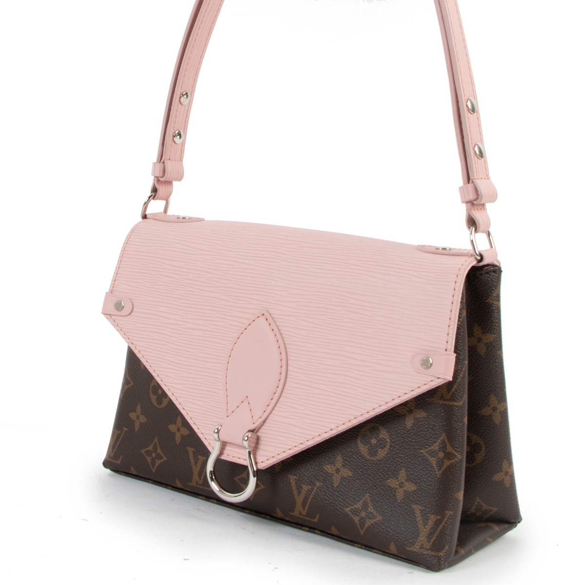 Louis Vuitton Handbag Saint Michel Pink Brown Rose Ballerina