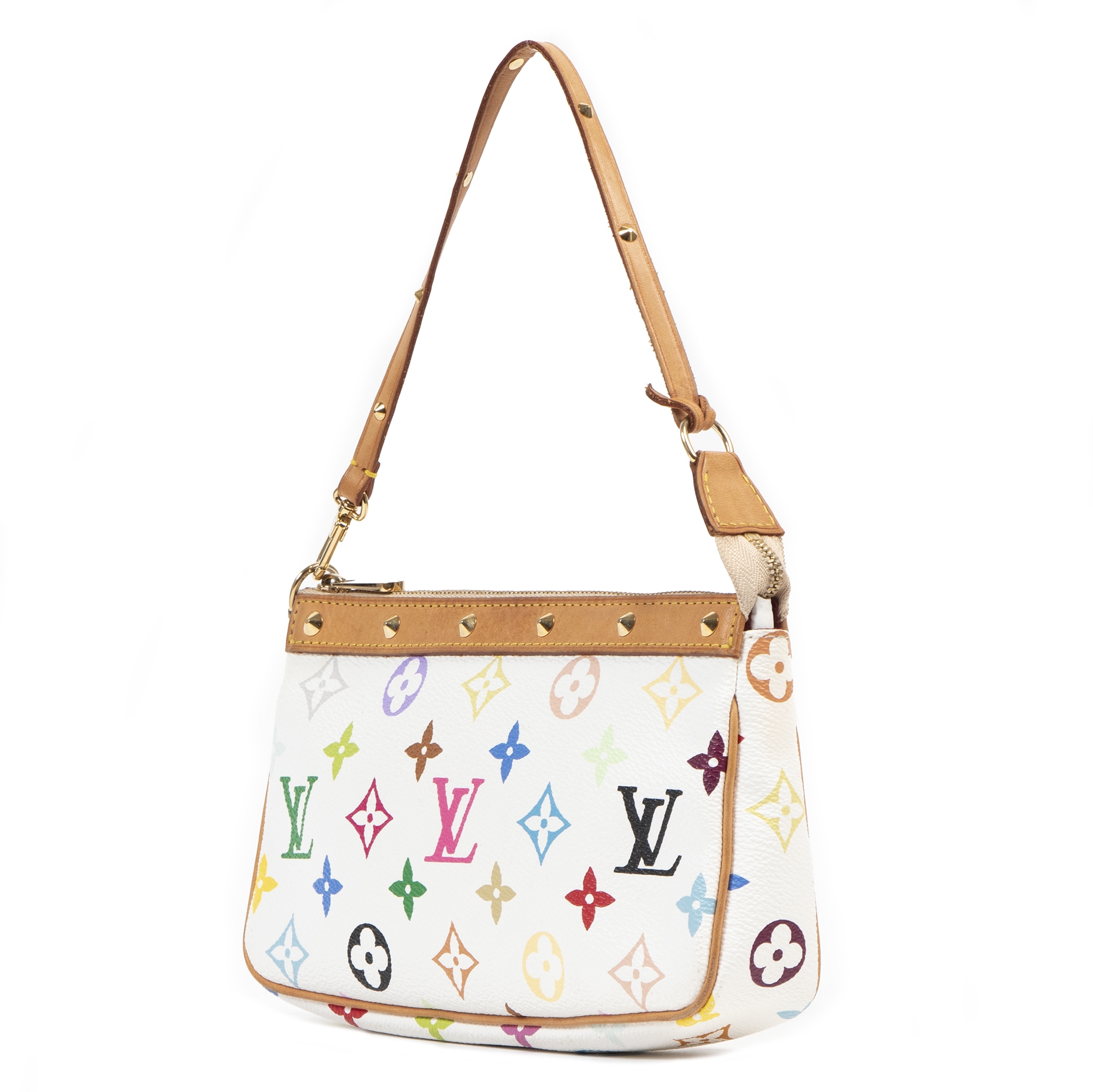 Louis Vuitton Takashi Murakami Multi Color Monogram Pochette ○ Labellov ○  Buy and Sell Authentic Luxury