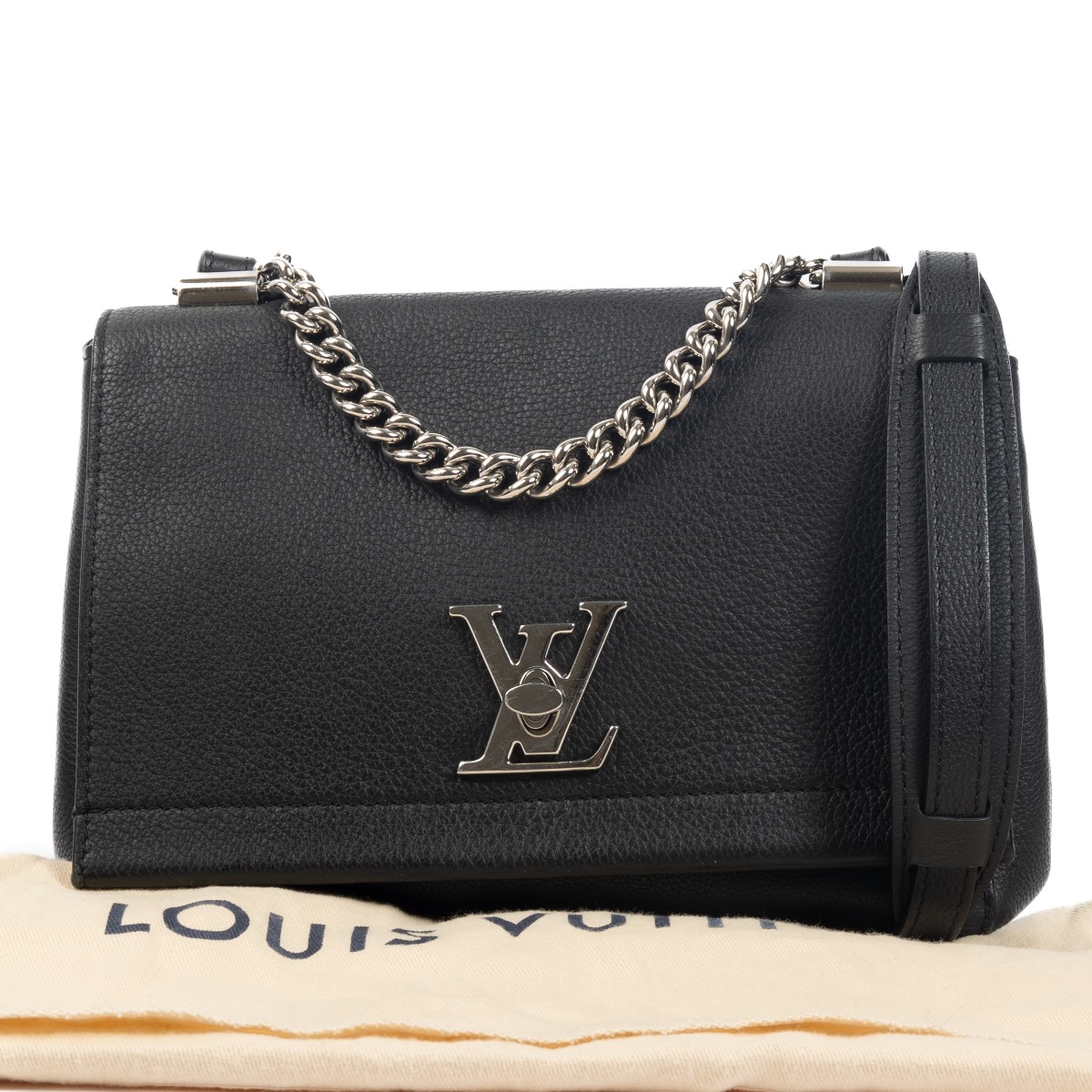 Louis Vuitton - Lockmeto - Black Leather Top Handle w/ Shoulder Strap