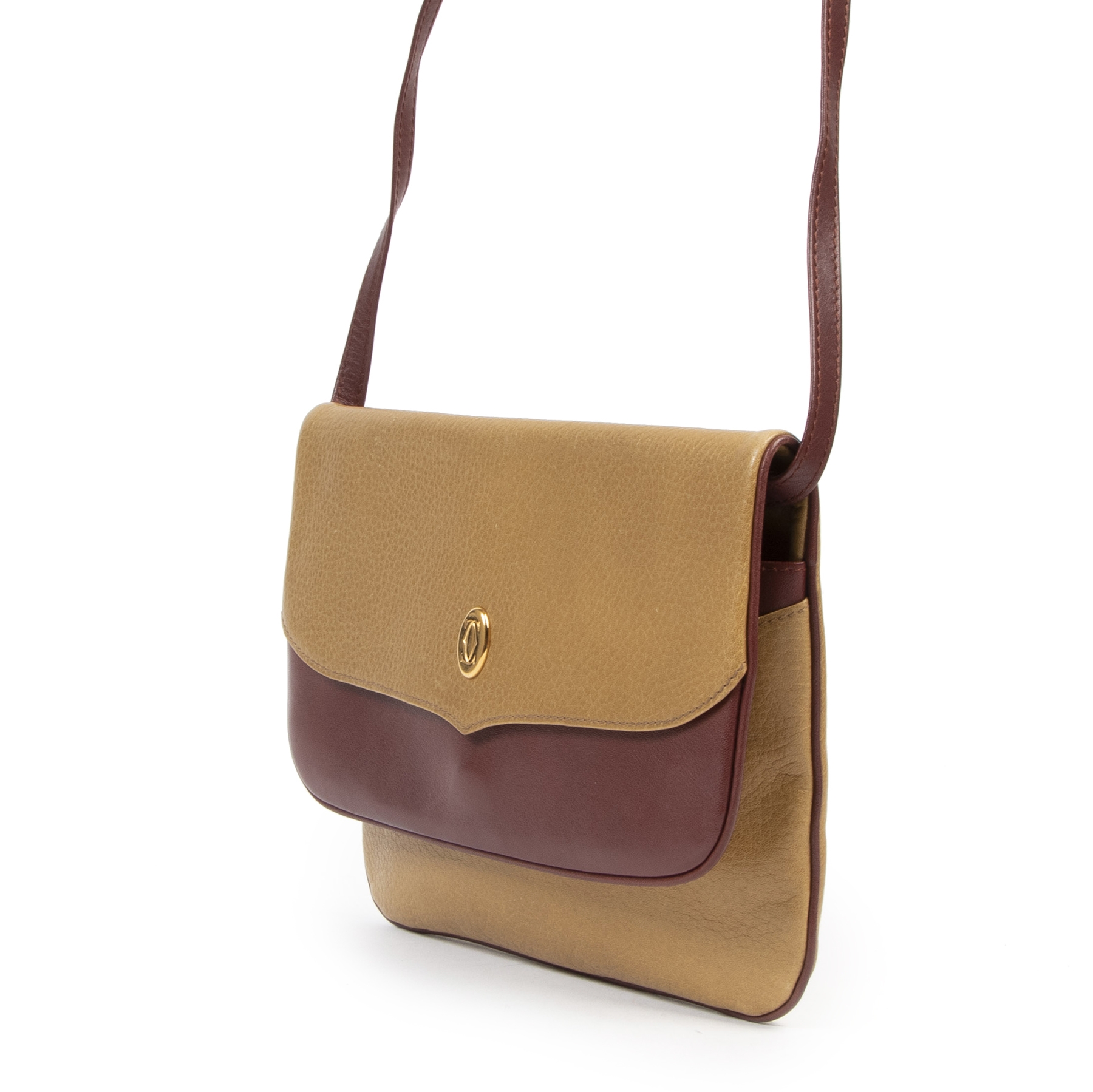 レビュー高評価商品 Brown Cartier Leather Bag Crossbody Cartier De Must バッグ