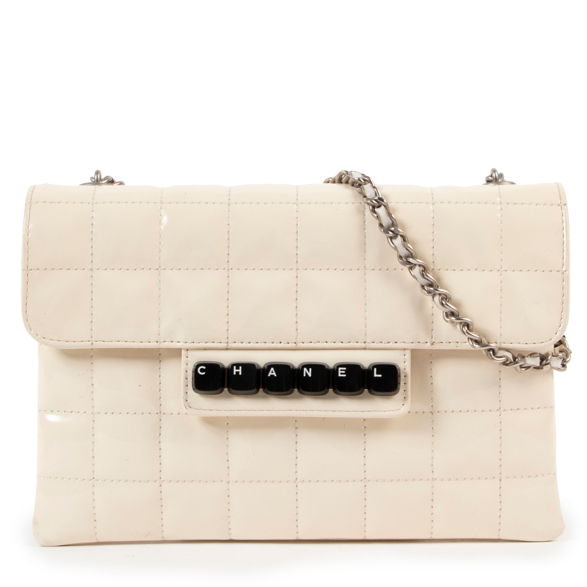 Chanel Cream Patent Keyboard Flap Bag ○ Labellov ○ Buy and Sell Authentic  Luxury