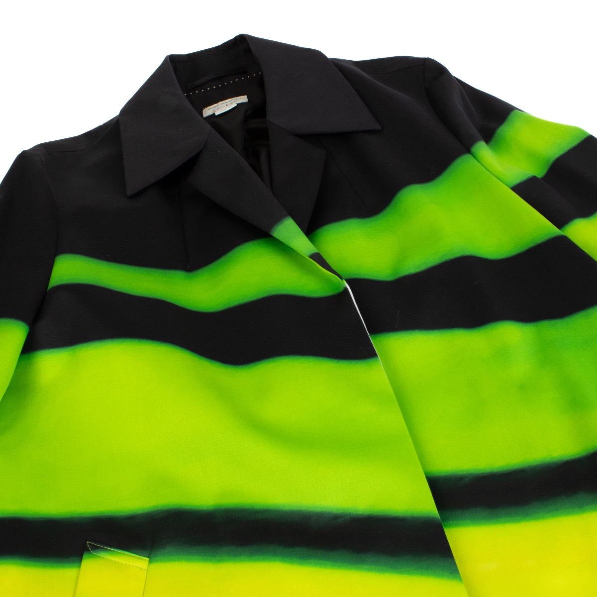 DRIES VAN NOTEN ジャケット ライムグリーン Dries Van Noten Green Len Lye Edition Stripes Coat - Size