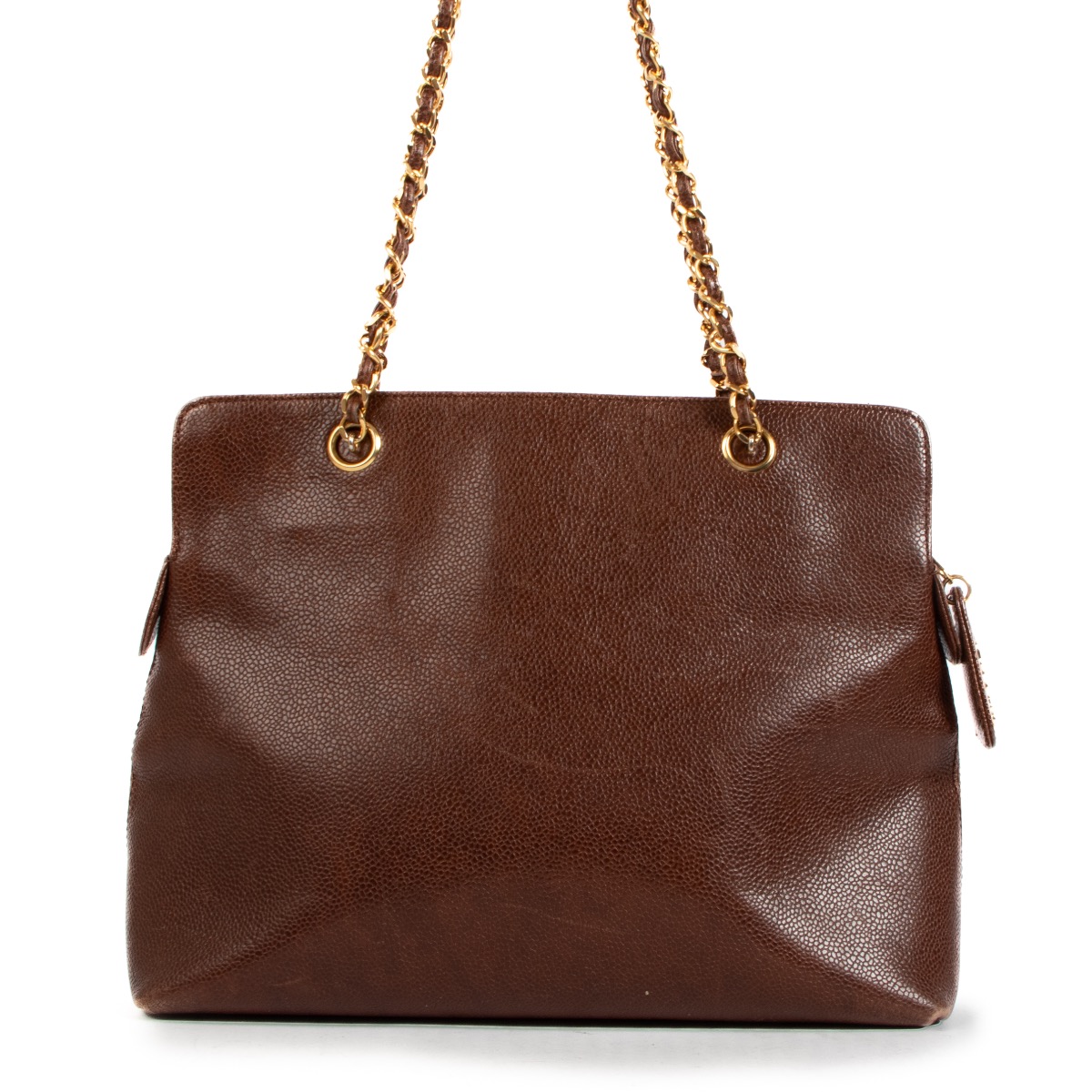 Chanel Brown Logo Vintage Tote Bag ○ Labellov ○ Buy and