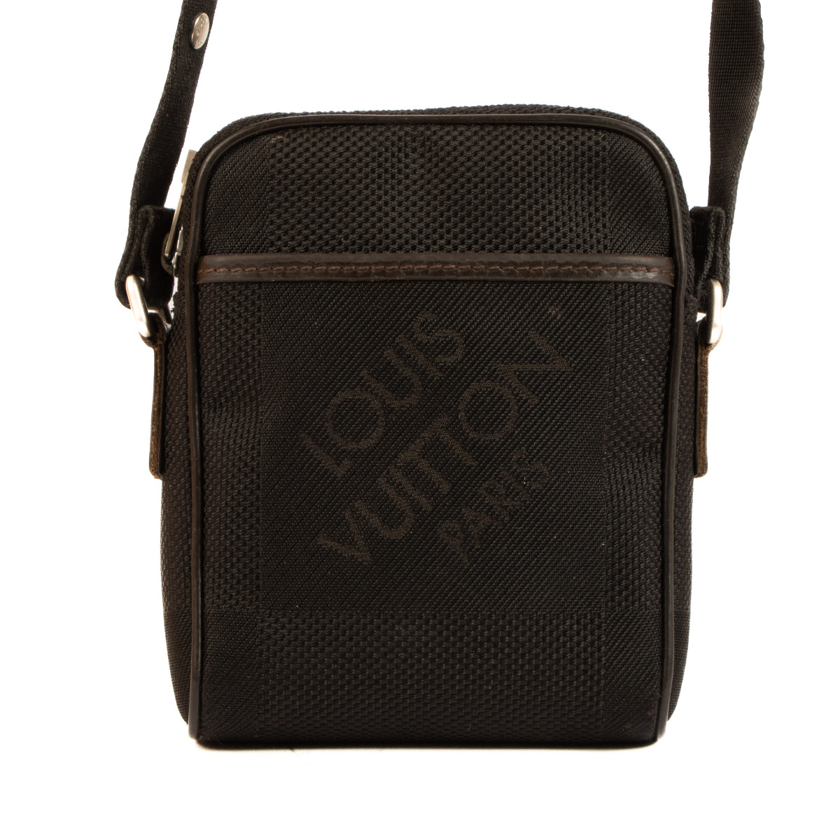 Louis vuitton black messenger bag sales