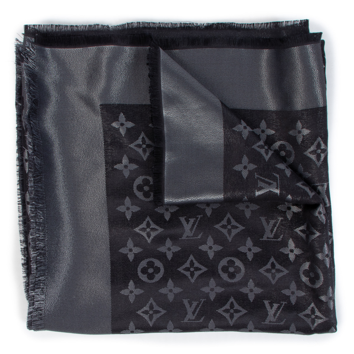 LOUIS VUITTON ブラック ストール 140cm×140cm LOUIS VUITTON