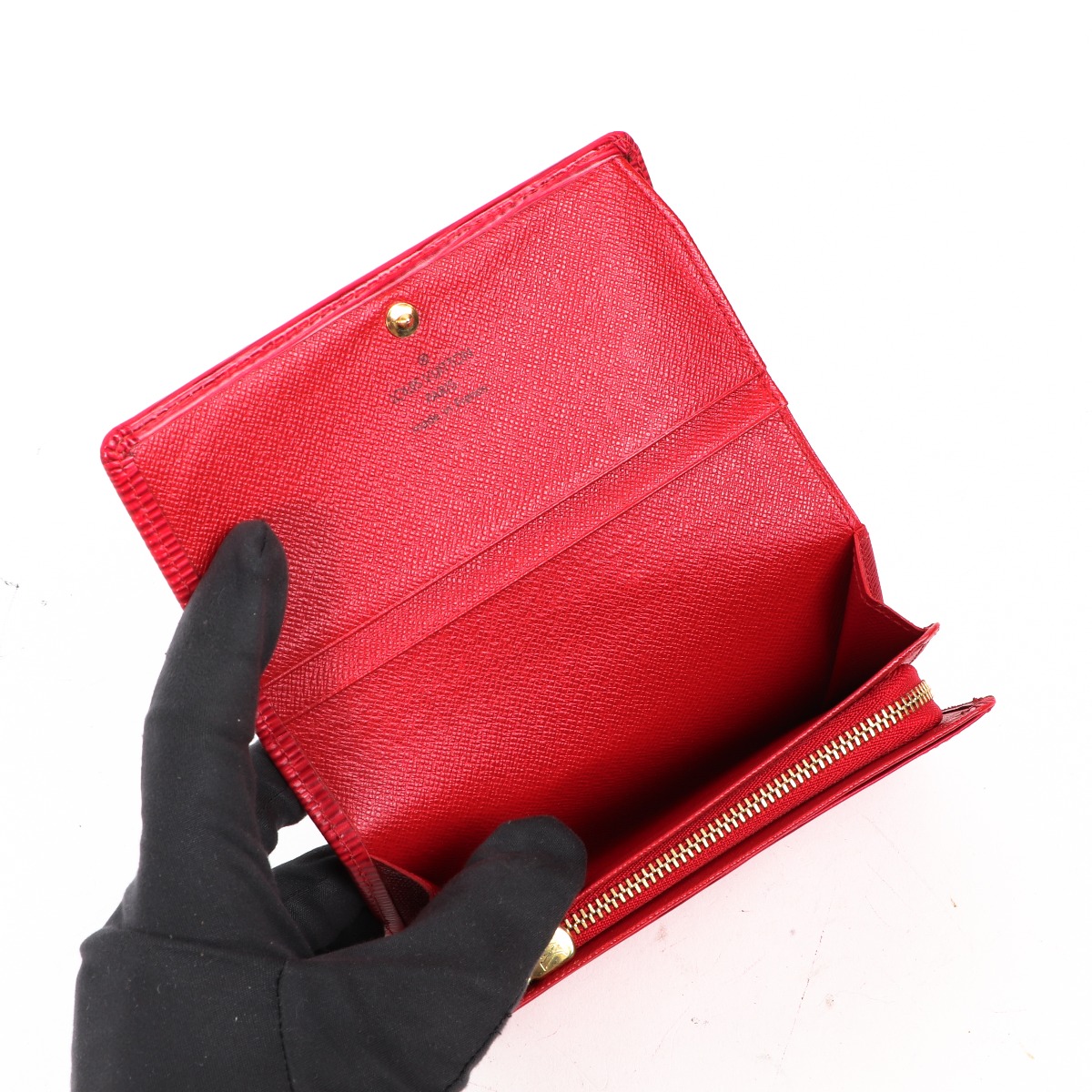 Louis Vuitton Red Monogram Double V Compact Wallet ○ Labellov