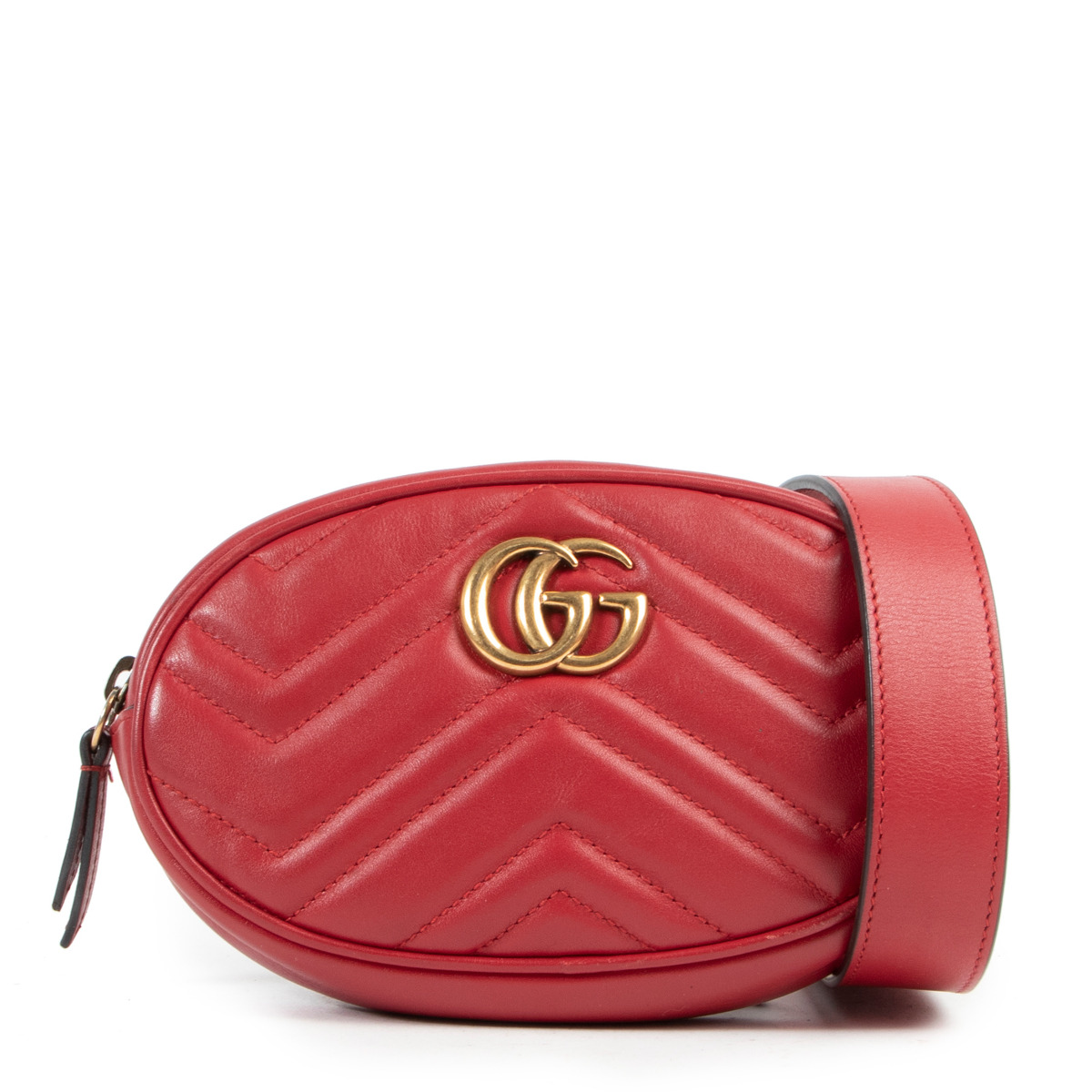 Gucci GG Marmont Red Belt Bag ○ Labellov ○ Buy and Sell Authentic Luxury