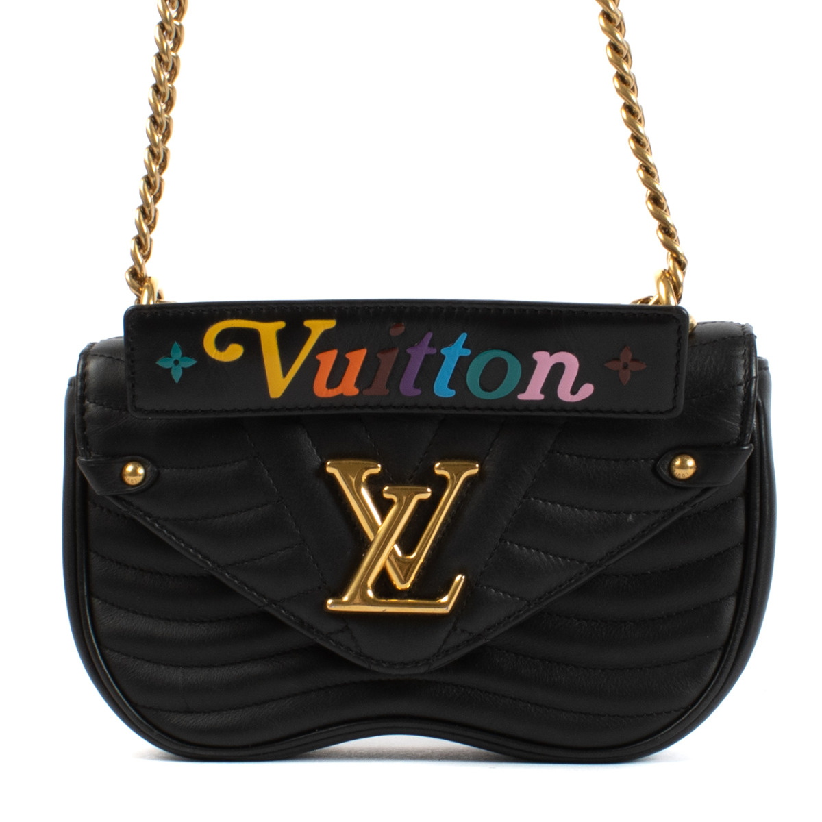 SALE‼️正規品‼️LOUIS VOITTON ルイ・ヴィトン　ヴェルニPM Louis Vuitton Black New Wave PM Chain Bag ○ Labellov ○ Buy
