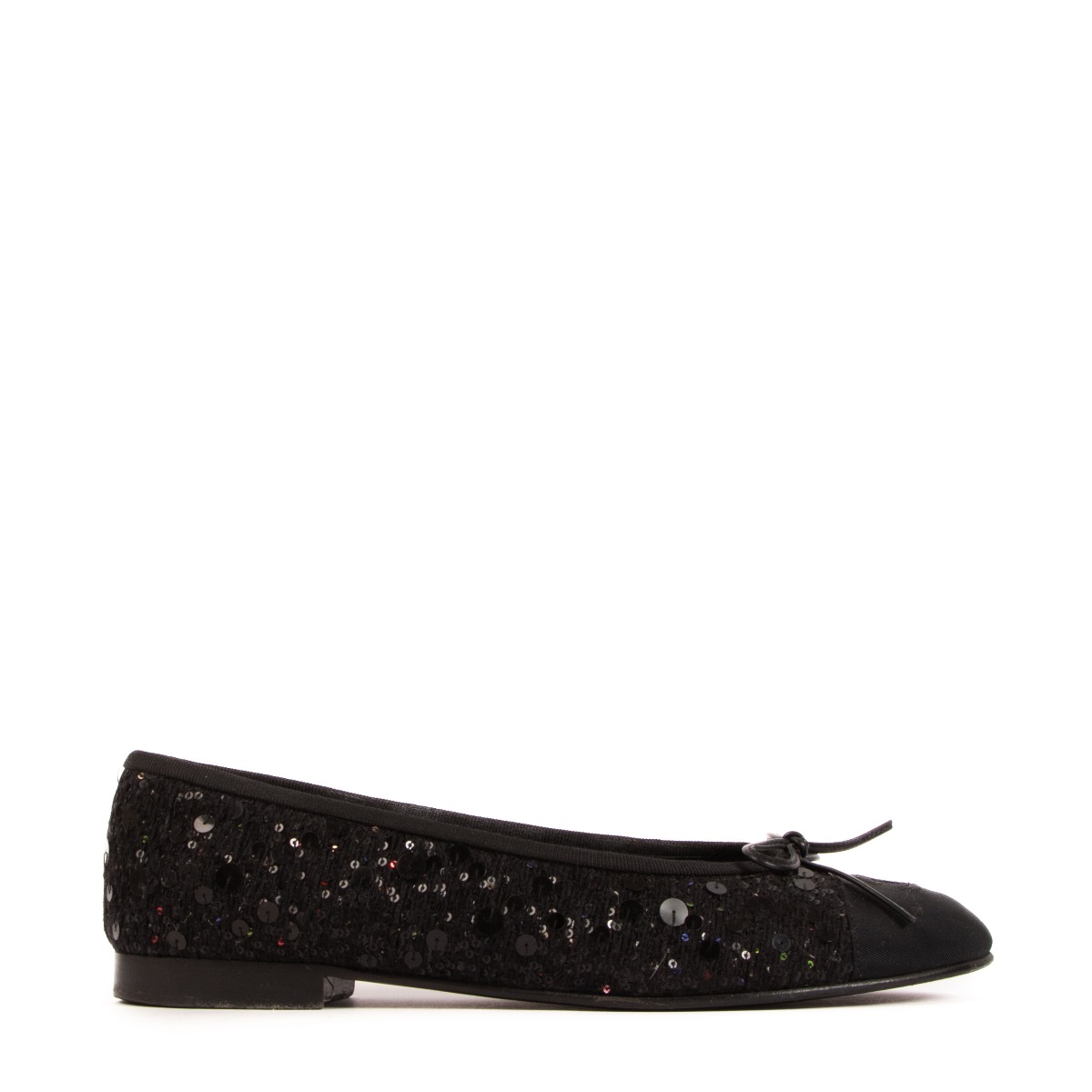 Chanel Black Sequin Ballerina Flats - Size 38,5 ○ Labellov ○ Buy and Sell  Authentic Luxury