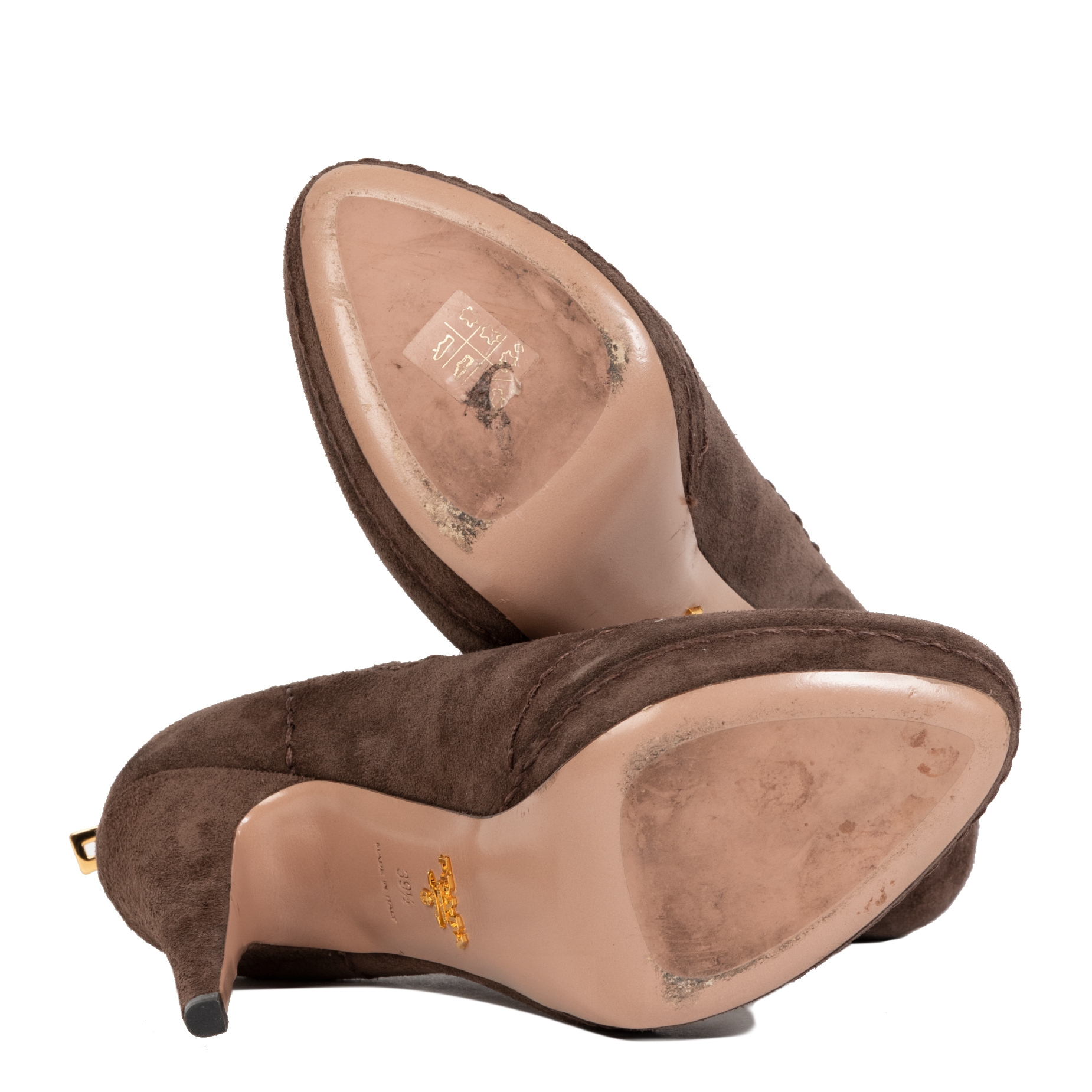 Prada Brown Suede Heels - Size 39,5 ○ Labellov ○ Buy and