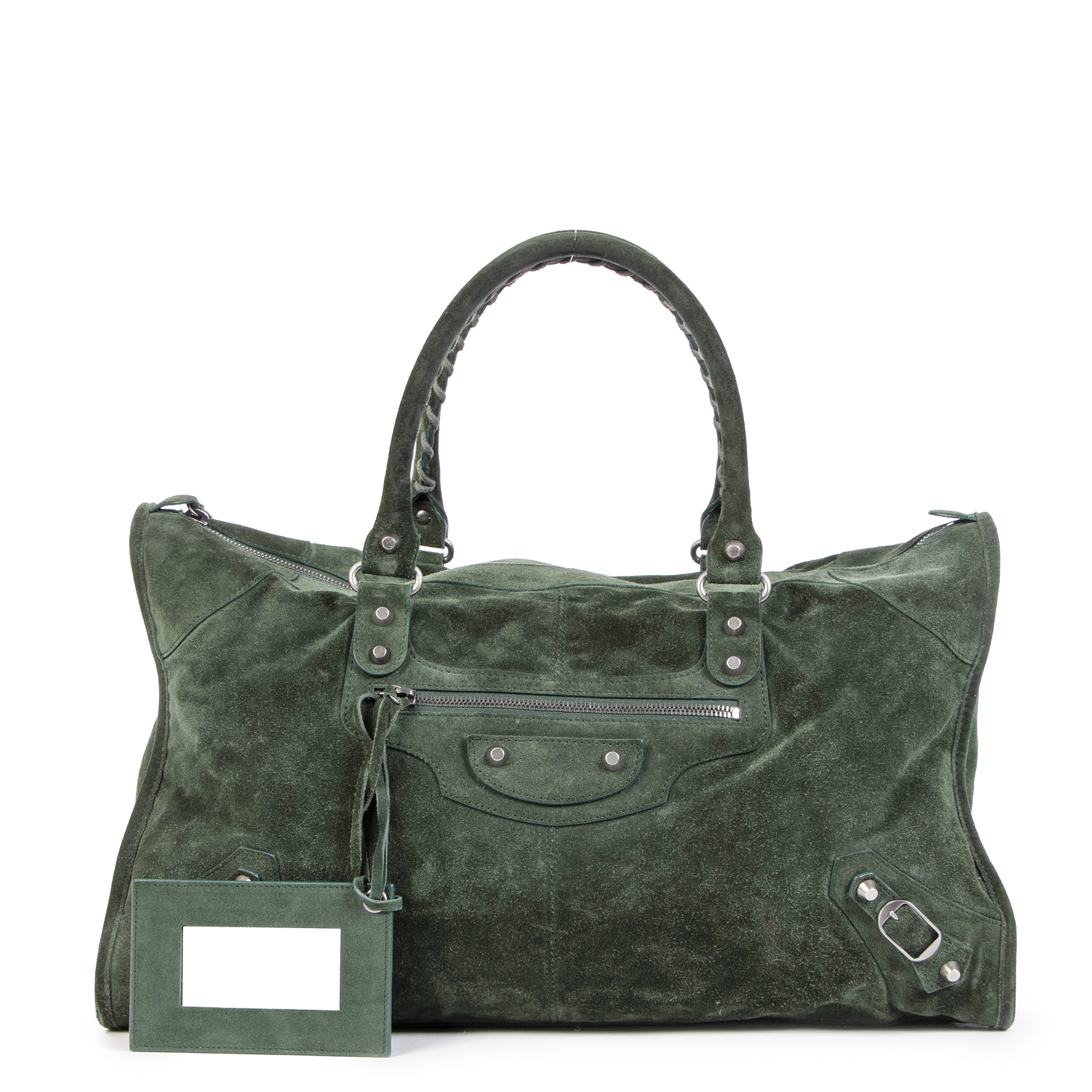 Balenciaga Dark Green Suede Work ○ ○ Buy and Sell Authentic Luxury
