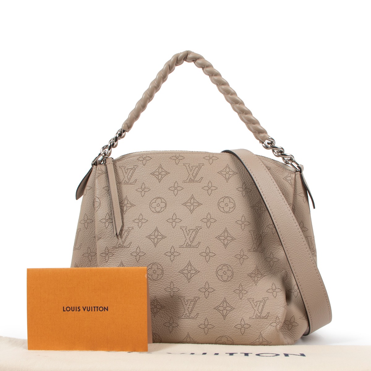 Louis Vuitton Tote Babylone Chain Monogram Mahina BB Galet in Calfskin with  Silver-tone - US