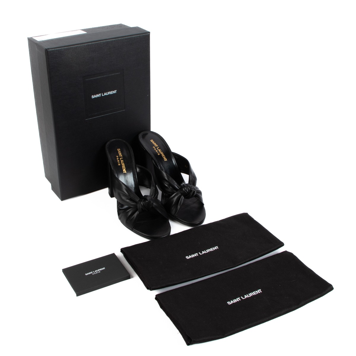 サンダル・ミュール SAINT LAURENT BLACK LEATHER BIANCA 85 SANDALS Bianca 85 leather platform sandals in black - Saint Laurent