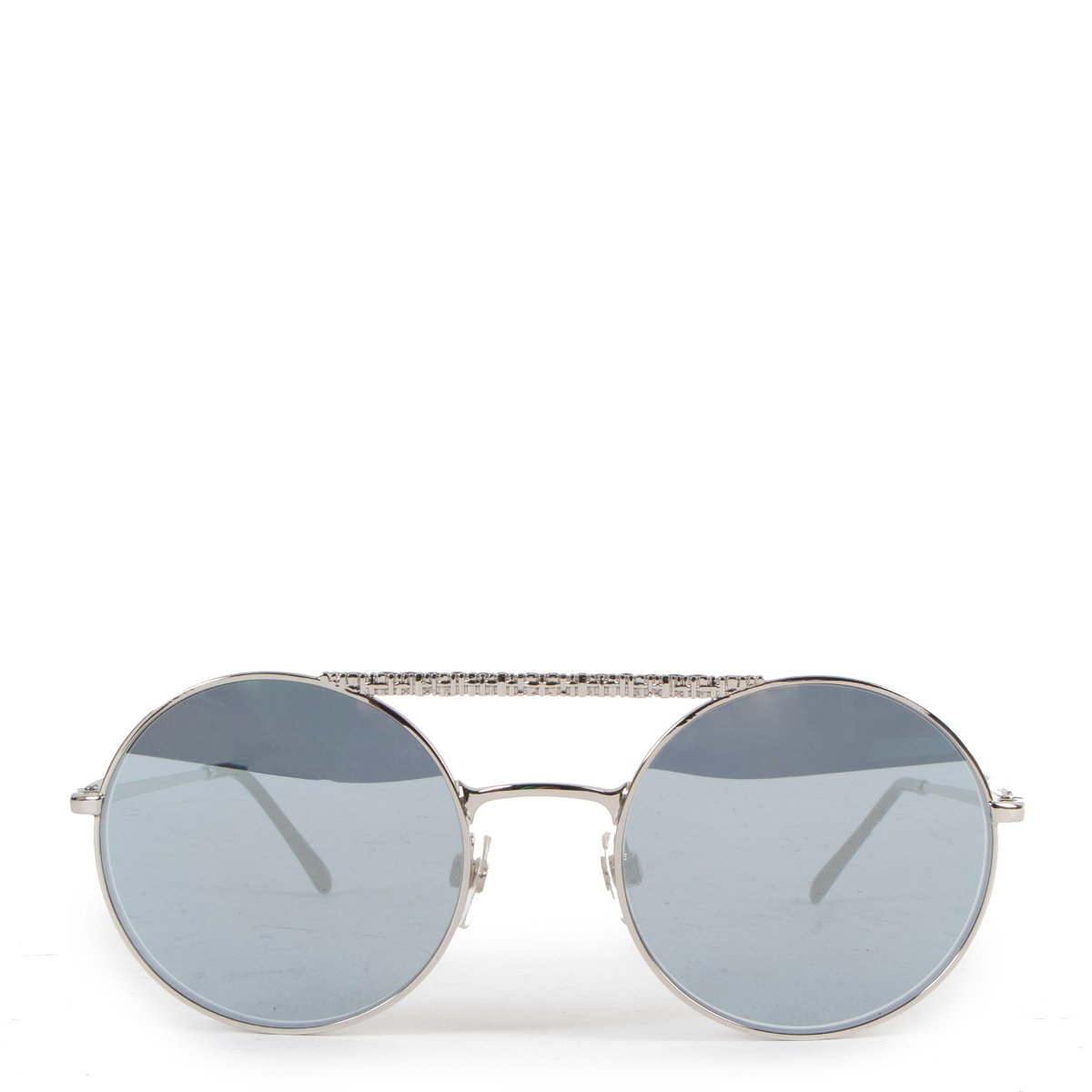 Chanel Silver Mirrored Round Sunglasses Labellov Buy and Sell