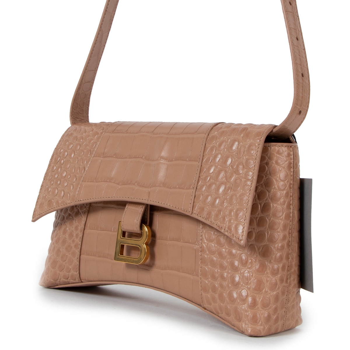 ショルダーバッグ・ポシェット BALENCIAGA Woman Shoulder bag Beige 781920210IW 9706 Balenciaga Beige Crocodile Embossed Downtown XS Bag