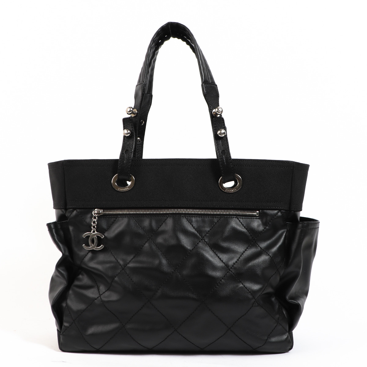Chanel Black Leather Paris-Biarritz Tote Bag ○ Labellov ○ Buy and Sell Authentic Luxury Chanel Black Leather Paris-Biarritz Tote Bag ○ Labellov ○ Buy and Sell Authentic Luxury