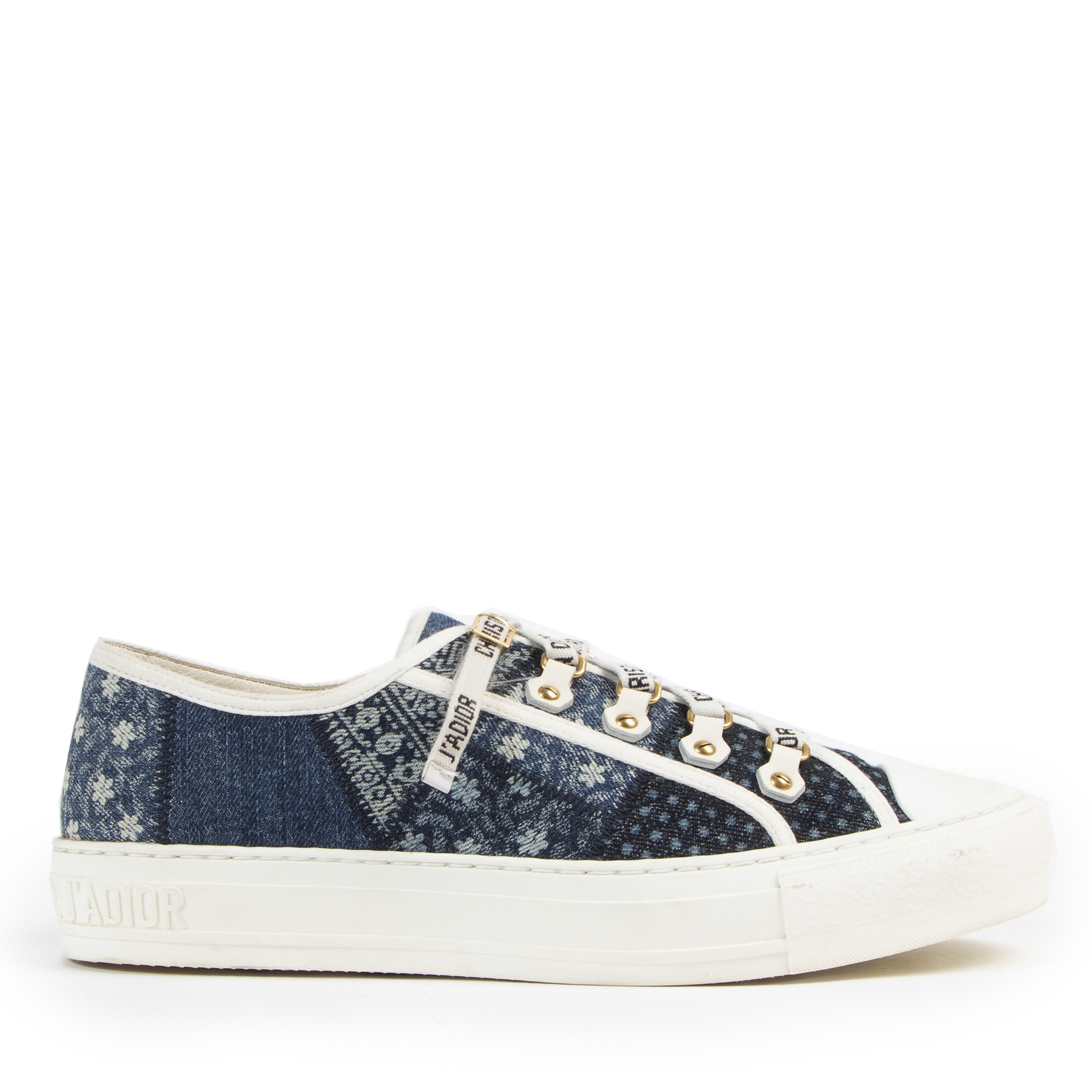 Dior Walk n Dior Denim Patchwork Sneakers size 40 Labellov