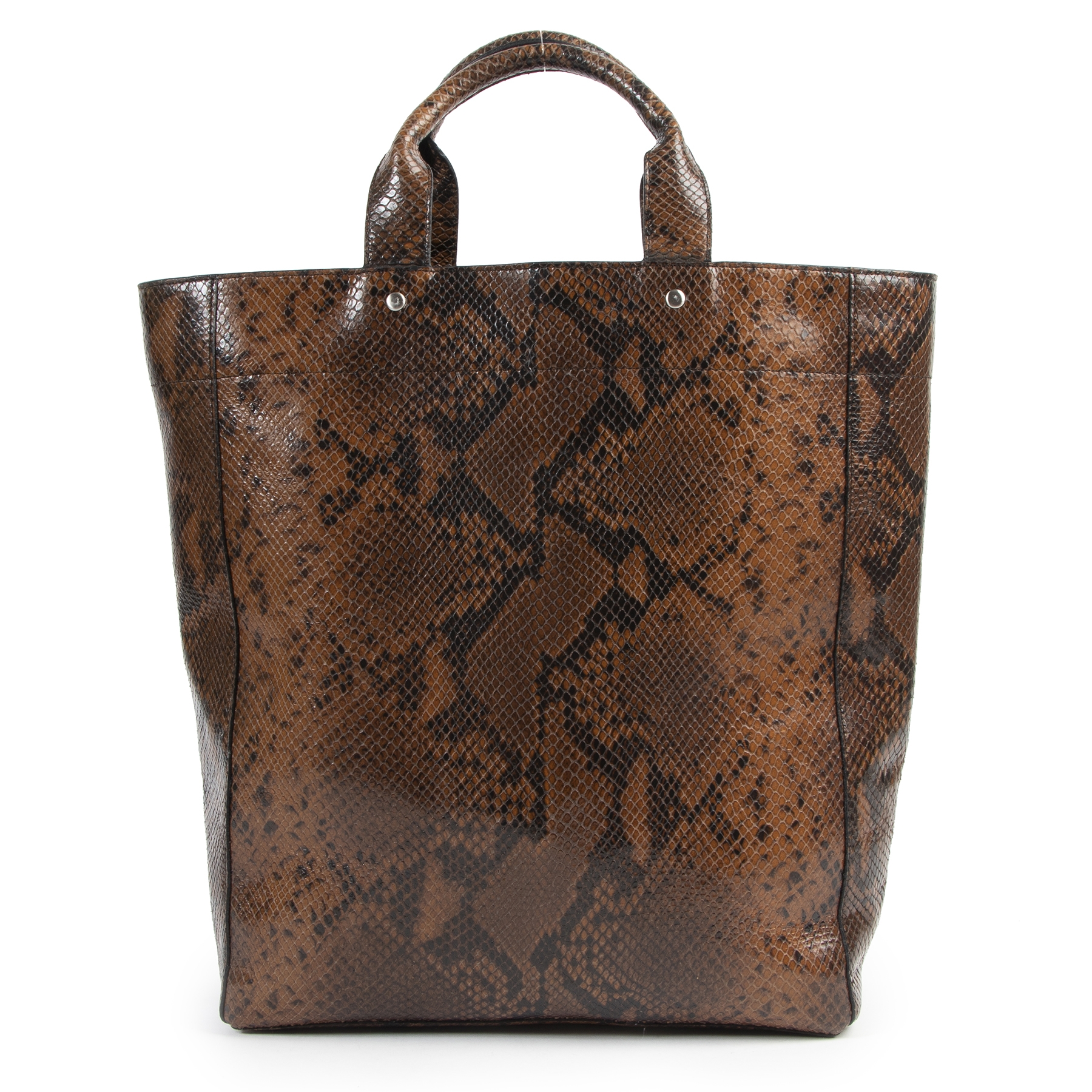 Dries Van Noten Brown Python Tote Bag Labellov Buy and Sell