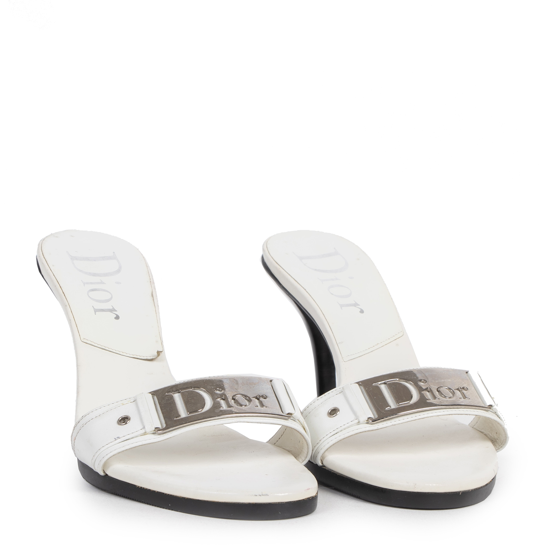 【DIOR】D-LANE MULES Dior Or D-Lane Heeled Slide Gold-Tone Openwork Microcannage