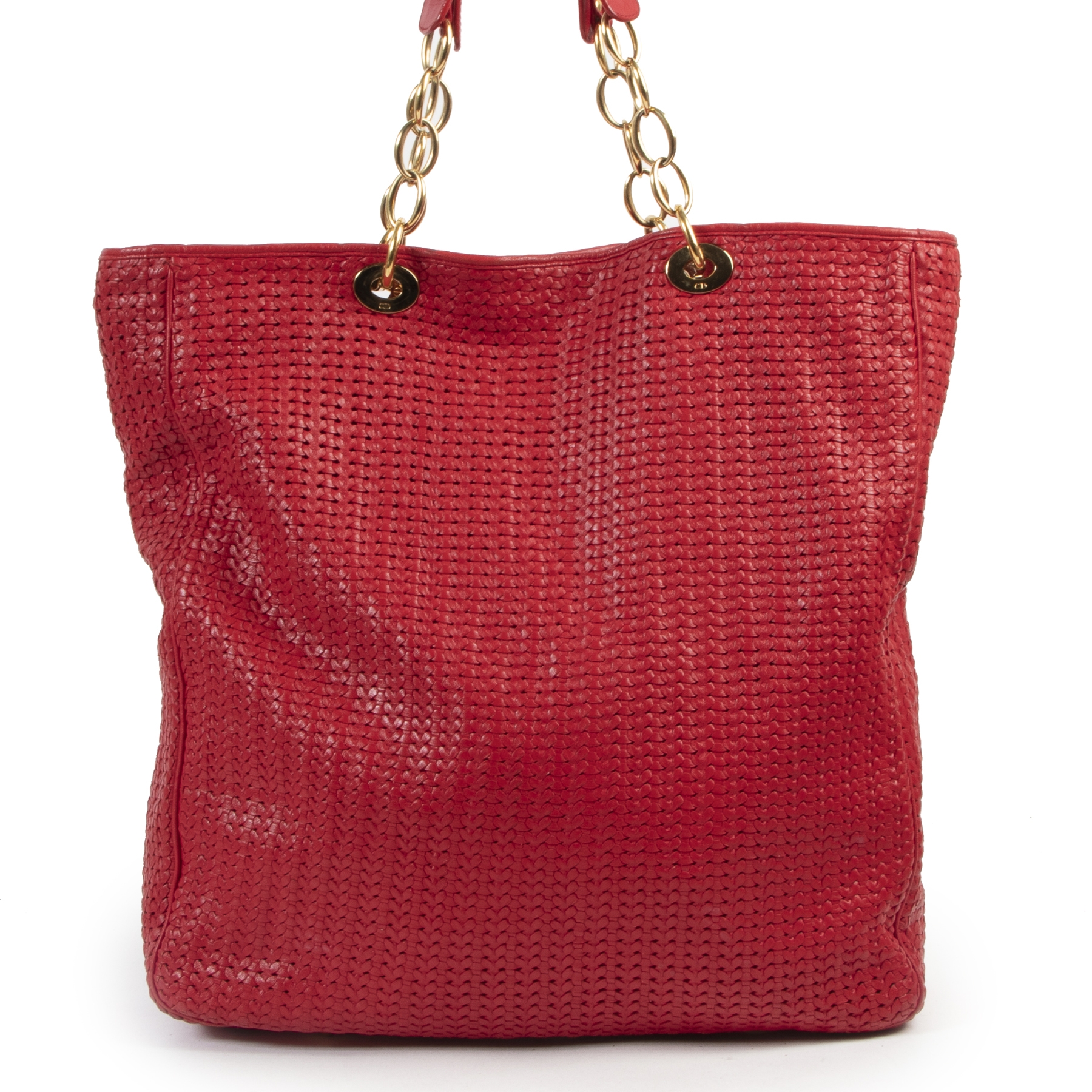 Christian Dior Large Red Soft Woven Tote Labellov Buy and