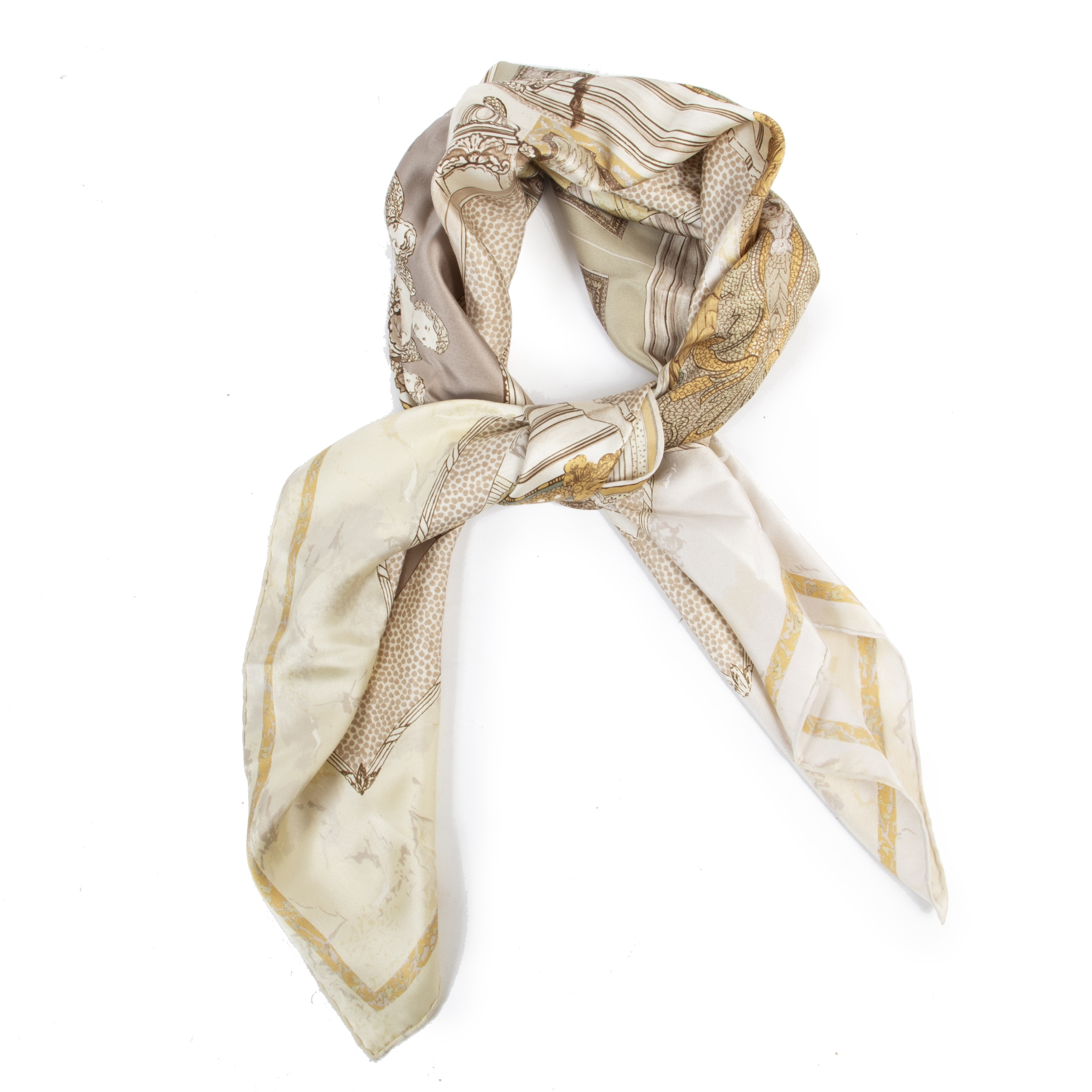 Louis Vuitton - Authenticated Scarf - Silk Beige for Women, Never Worn