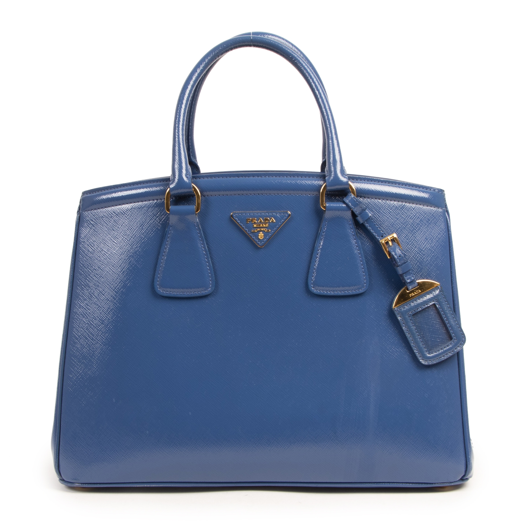 Prada saffiano bag blue store