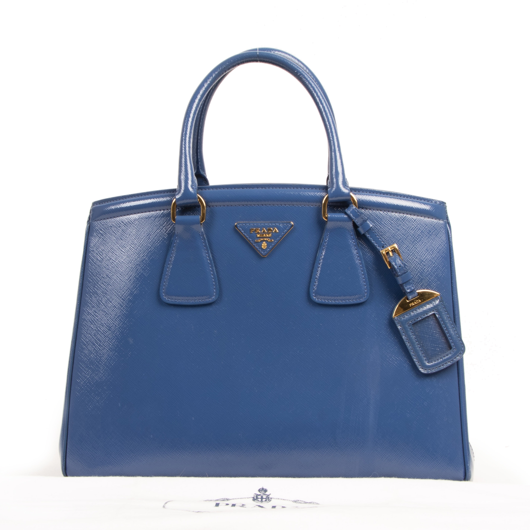 Prada Saffiano Cobalto Blue Handle Bag ○ Labellov ○ Buy and Sell Authentic  Luxury