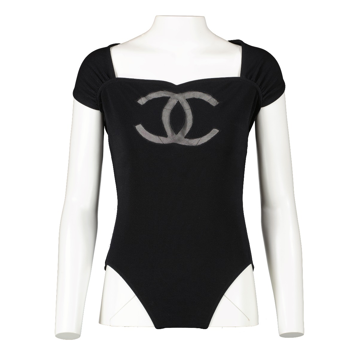 Chanel Cruise 2001 Black CC Halter Swimsuit Labellov Buy and