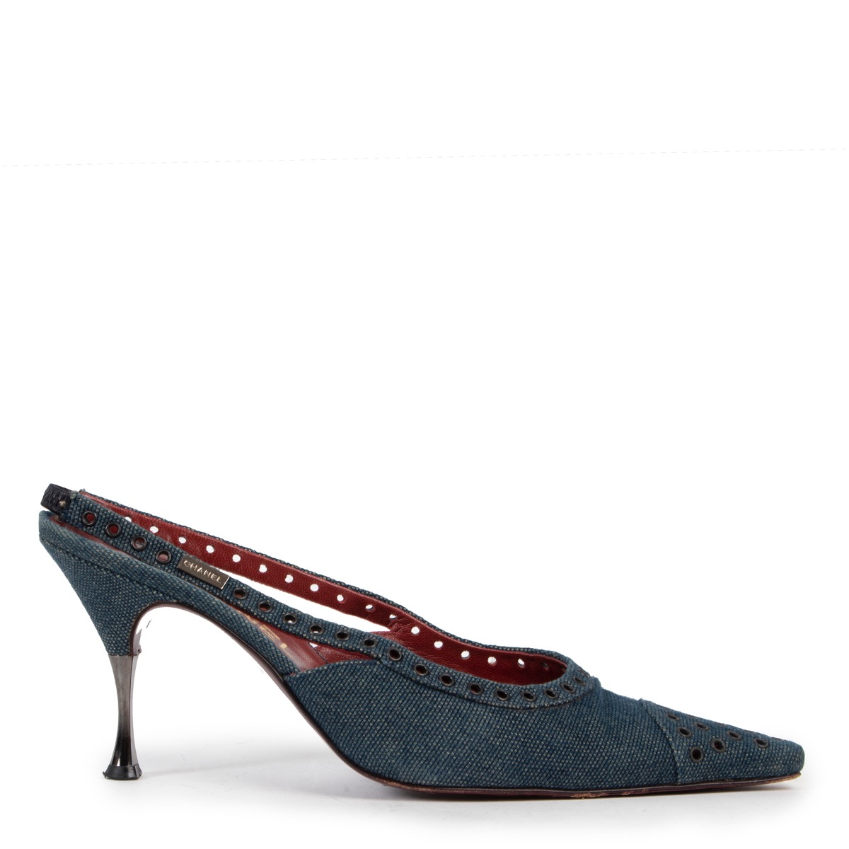 Denim Blue Slingbacks, CHANEL