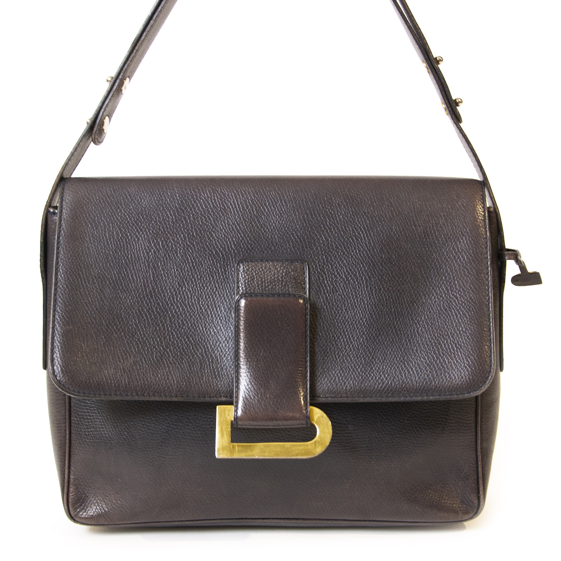 バッグ Delvaux Poirier Crossbody/Shoulder Bag Delvaux Dark Brown Poirier Shoulder Bag ○ Labellov ○ Buy