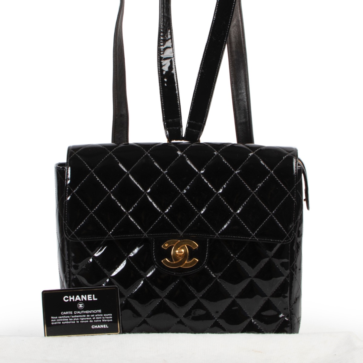 Black patent leather backpack deals