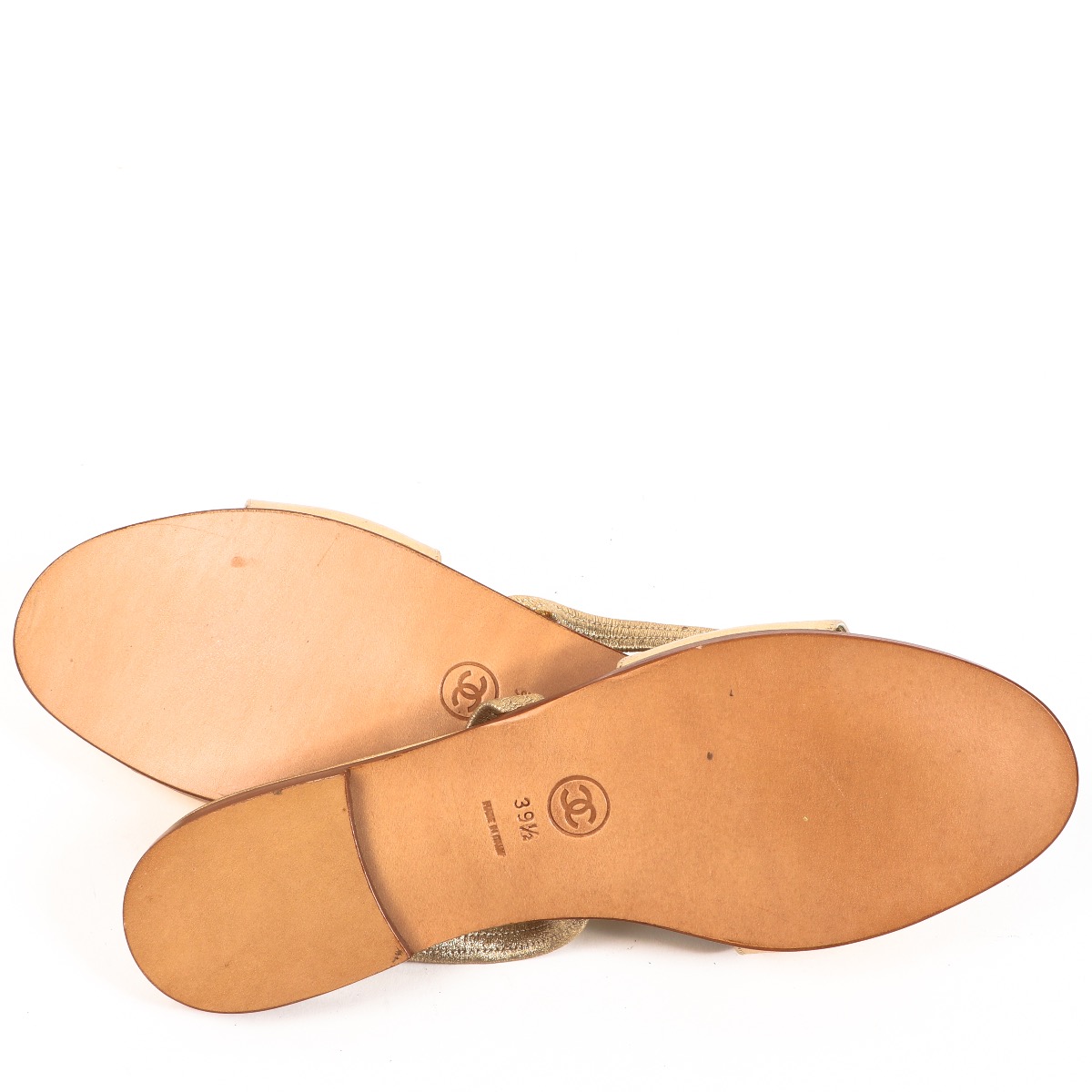 Chanel Gold Leather Sandals - size 39,5 ○ Labellov ○ Buy and