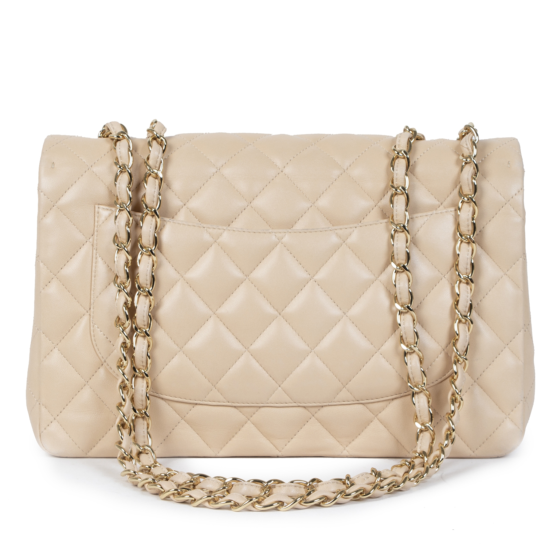 Chanel Nude Jumbo Lambskin Classic Single Flap Bag Labellov Buy and Sell  Authentic Luxury