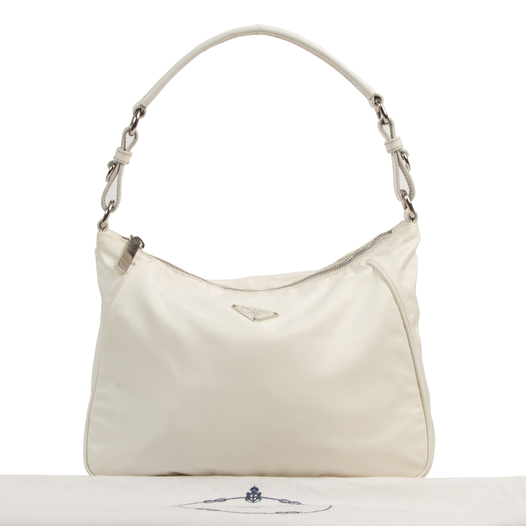 Prada White Nylon Shoulder Bag Labellov Buy and Sell