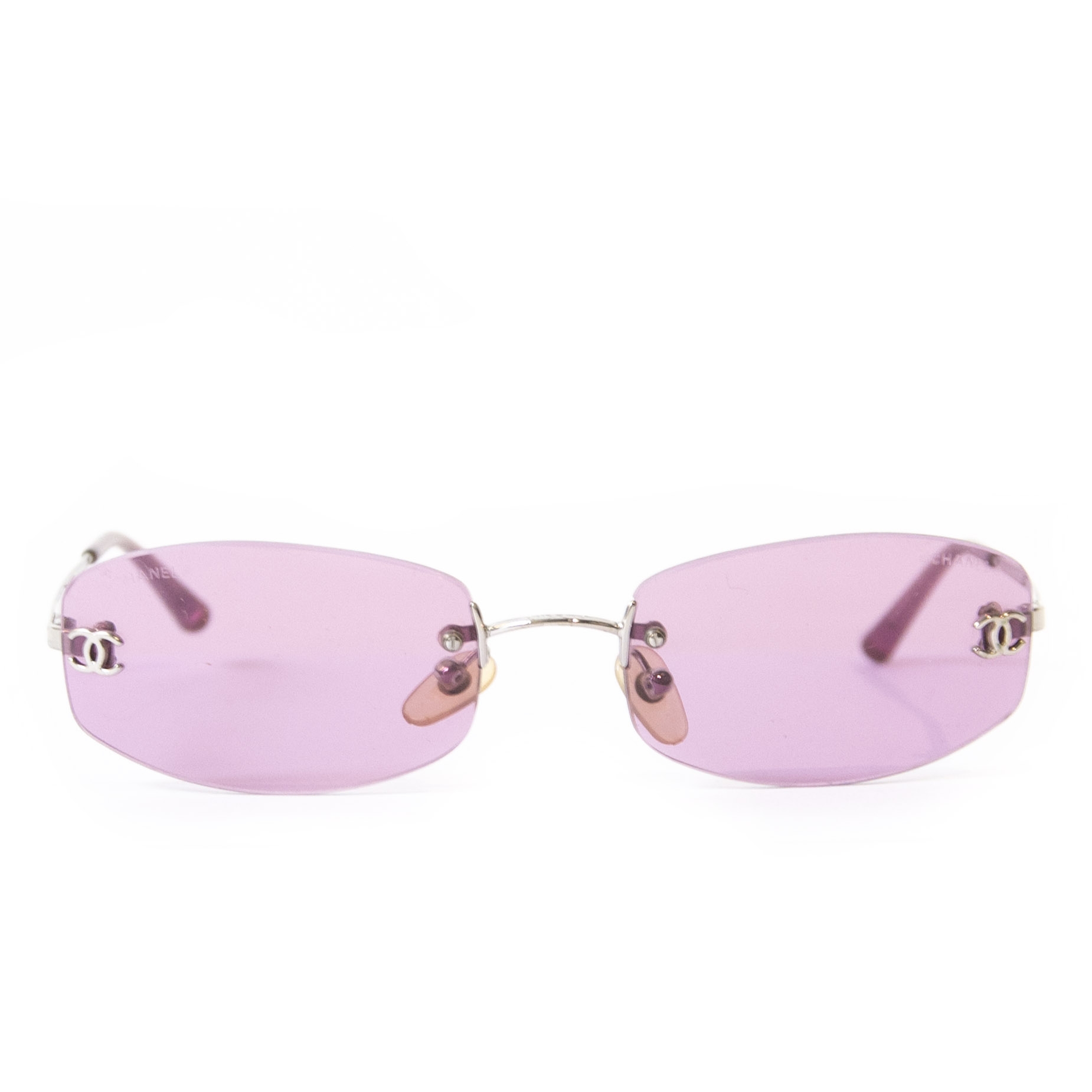 Chanel Pink Rimless CC Aviator Sunglasses ○ Labellov ○ Buy and